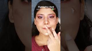 liquid highlighter hack ✅💯✨ highlighter hacks beauty hacks makeup hack makeuphacks beautytips [upl. by Ylak441]