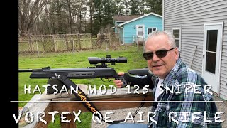 Hatsan model 125 vortex sniper qe 25 caliber pellet rifle first shots [upl. by Andrade284]