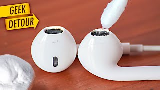 How to Clean AirPodsApple EarPods remove wax cleaning your earphonesearbuds safely quick amp easy [upl. by Drusie676]