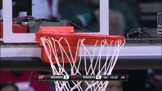 Crooked Rim Delay in Houston Wizards vs Rockets December 29 2014 NBA Season 2014 15 [upl. by Henri]