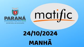 Formação Matific  2410  10h [upl. by Hannavas]