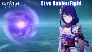 Genshin Impact  Ei vs Raiden Shogun Boss Fight amp Ending [upl. by Ennayram983]