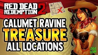 ❌ Red Dead Redemption 2 Online 💰 CALUMET RAVINE Treasure Map Location  All Locations  RDR2 [upl. by Aseek]