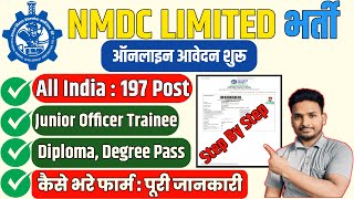 NMDC JOT Online Form 2024 Kaise Bhare I How to Fill NMDC Junior Officer Trainee Online Form Apply [upl. by Osithe]