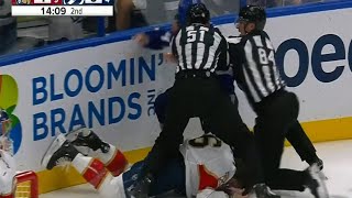 Refs Throw the Book at Conor Geekie for Jumping Josh Davies [upl. by Lodie]