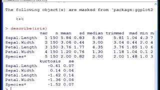 R Tutorial  The quotdescribequot function psych package [upl. by Schlessel]