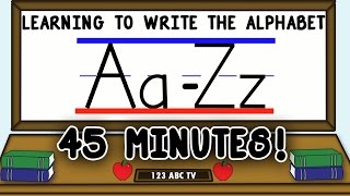 How to Write Letters AZ – Learning to Write the Alphabet for Kids – Uppercase and Lowercase Letters [upl. by Aljan926]