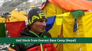 Last video Interview  Ueli Steck at Everest Base Camp 24042017 at EBC Nepal [upl. by Anreval]