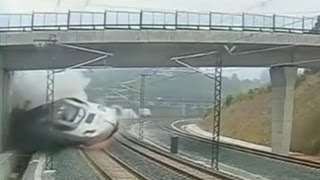 Spain Train Derailment Video 2013 Shocking Crash Kills At Least 77 Caught on Tape [upl. by Wunder922]