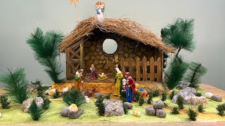 How to Make Christmas Crib  DIY Nativity Scene in cardboard [upl. by Micheal538]