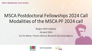 MSCA Postdoctoral Fellowships 2024 – Modalities of the MSCA PF 2024 call [upl. by Ayota]