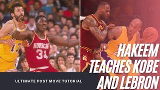 Hakeem Olajuwon ULTIMATE POST MOVES TRAINING SESSION WITH KOBE BRYANT AND LEBRON JAMES 20092011 [upl. by Ardnaxila]