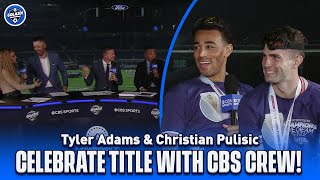 NATIONS LEAGUE CHAMPS Tyler Adams amp Christian Pulisic celebrate with CBS crew  CBS Sports Golazo [upl. by Mei]