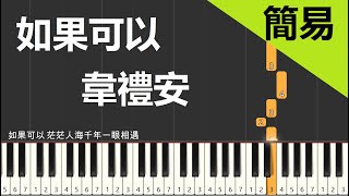 電影月老主題曲 韋禮安 如果可以 鋼琴教學 簡易單手版 [upl. by Malcolm276]