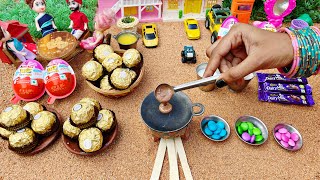 Miniature Ferrero Rocher Chocolate Dosa Recipe Kinder Joy Chocolate amp Ferrero Rocher Chocolate Dosa [upl. by Lodge]