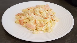 Pâtes tagliatelles au saumon fumé rapide et facile [upl. by Anila]