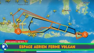 🌋LONG ERUPTION DU VOLCAN LEWOTOBI FERMETURE ESPACE AERIEN [upl. by Kanal]