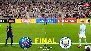 Man City vs PSG  Penalty Shootout  Final UEFA Champions League 2024 UCL  eFootball PES Gameplay [upl. by Arrimat]