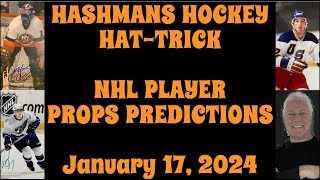 NHL Player Prop Predictions Picks amp Parlay Today 11724 Hashmans Hockey Hattrick [upl. by Ahsead816]