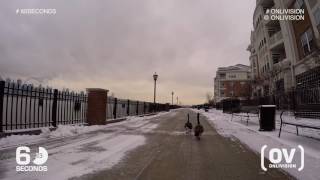 OV Port Imperial  Weehawken New Jersey NJ Near Ferry Hudson River 4k Snow with ducks [upl. by Bibbye]