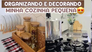 COZINHA PEQUENA  como deixar charmosa e elegante sem gastar muito  limpeza é essencial [upl. by Ailati199]