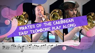 Pirates of the Caribbean  Easy Trombone Play Along [upl. by Ruphina]