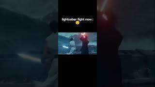 Lightsaber fight now vs then starwars [upl. by Nnylarac649]