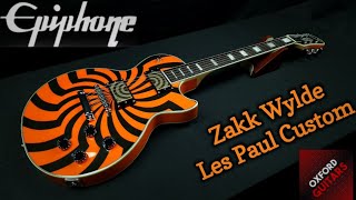 Epiphone Zakk Wylde Les Paul Custom Buzzsaw 2005 Made in Korea EMG Bullseye 4K guitar close up video [upl. by Pincus]