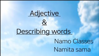 Adjective amp Describing words Subject English [upl. by Arleyne]