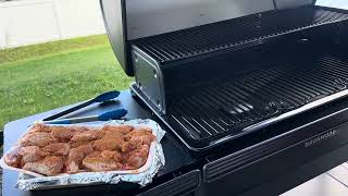 First cook on the Traeger Ironwood XL  Smoked Garlic Chicken Wings traeger wings [upl. by Araj]