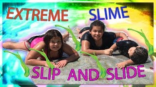 DIY SLIME FROM MICHAELS HEADQUARTERS  EXTREME SLIME SLIP AND SLIDE [upl. by Ittam1]