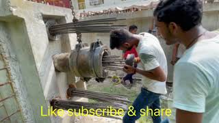 Post tensioning in Prestressed concrete at site हिन्दी मे [upl. by Eerahs]