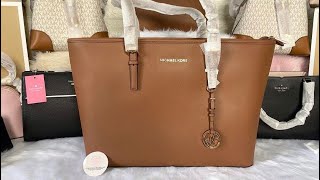 Michael Kors Jet Set Travel Medium TopZip Tote Bag in Luggage by springflingmnlph [upl. by Yeldud]