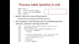 Operating Systems Lecture 22 Processes in xv6 [upl. by Rosio]