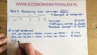 Box 3 Vermogensrendementsheffing van 2021 berekenen economiematerialen [upl. by Oralie]