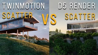 Twinmotion Scatter Tool VS D5 Render Scatter Tool [upl. by Yerffe]