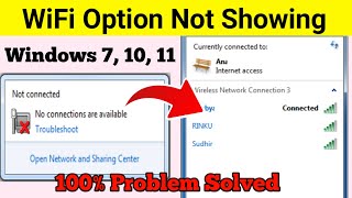 Fixed WiFi Not Showing in Windows 71011  Windows 7 Wifi Problem  Best easy steps in 2024 [upl. by Atekin]