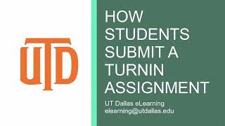 How Students Submit a Turnitin Assignment Part 1 [upl. by Fraase]