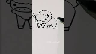 DRAWING BISONHOW TO DRAW BISONDRAWING BISON EASYSHORTSFYPFOR YOU PAGEHOW TO DRAW BISON KAWAII [upl. by Corene542]