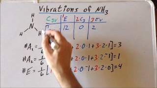 Projection operator method vibrations of ammonia NH₃ [upl. by Esoryram217]