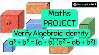 Verify Algebraic Identity a3  b3 Formula Proof  Maths Activity Project TLM [upl. by Aihsakal]