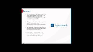 PeaceHealth Improving Communications Across Your Healthcare System  Future PlansSummary [upl. by Cinomod]