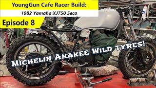 Wide Enduro tyres to YounGun Yamaha XJ750 scrambler [upl. by Sally]