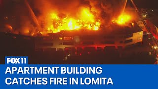 Lomita apartment building bursts into flames [upl. by Aljan355]