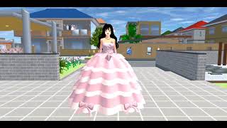 Ball Gown Wedding Dress Tutorial  How to Make Wedding Dress Ball Gown in Sakura School Simulator [upl. by Avron]