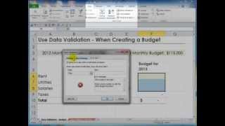 How to Use Data Validation When Creating a Budget [upl. by Einahpats101]