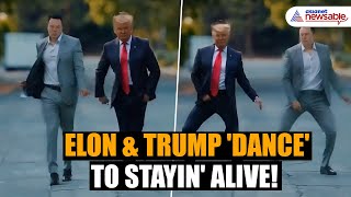 Elon Musk Shares Hilarious AI Video of Himself and Trump Dancing to Stayin Alive [upl. by Nyliram]