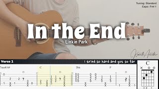 In The End  Linkin Park  Fingerstyle Guitar  TAB  Chords  Lyrics [upl. by Maller]