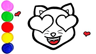 Katze Emoji Zeichnen und Malen für Kinder [upl. by Endaira]