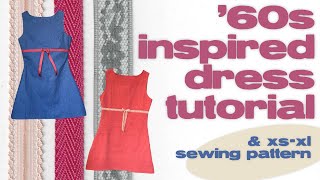 60s inspired dress sewing tutorial  pattern [upl. by Aekahs]